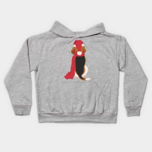 Christmas Beagle Back Kids Hoodie